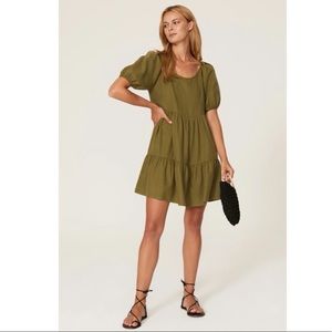 Madewell Puff Sleeve Tiered Dress